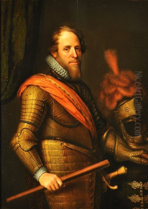 Portrait of Maurits van Oranje-Nassau (1567-1625) Oil Painting by Michiel Jansz. van Mierevelt
