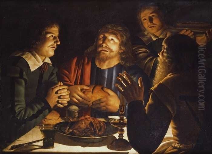 Christus in Emmaus Oil Painting by Crijn Hendricksz Volmarijn