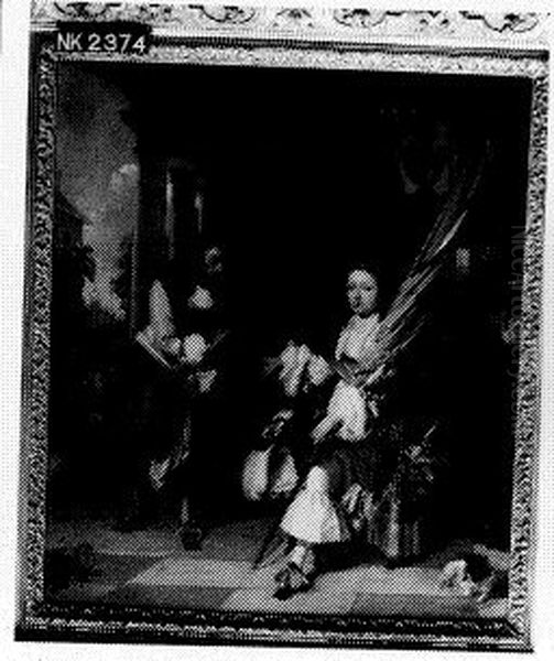 soldiers with flag Oil Painting by Jacob Ochtervelt