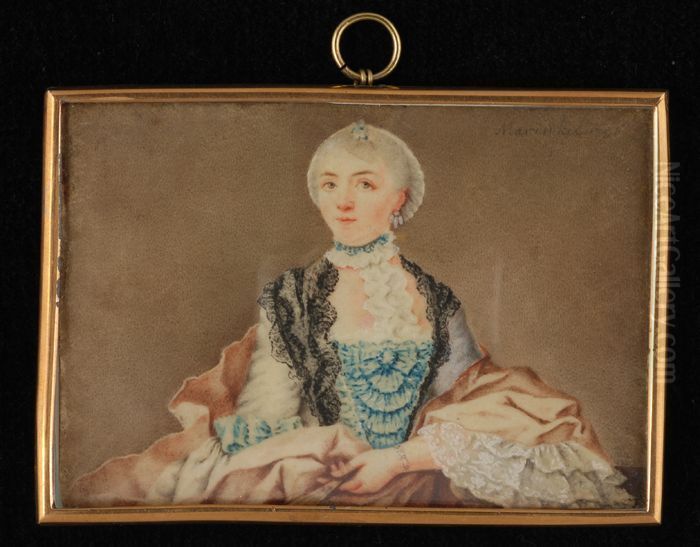 Portretminiatuur van Suzanna Libertina Radermacher-Boogaert Oil Painting by Joseph Marinkelle