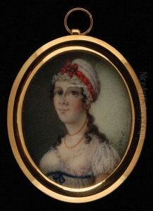 Portretminiatuur van een vrouw