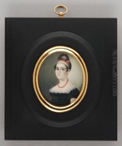 Portretminiatuur van een vrouw