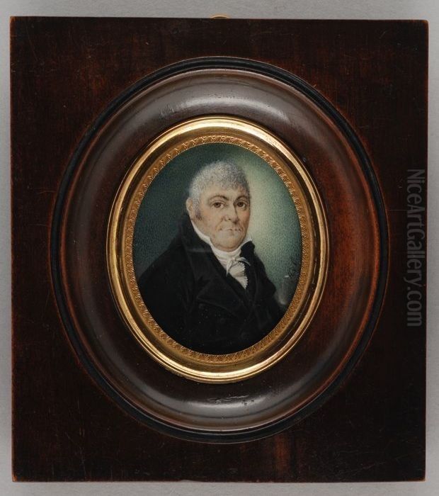 Portretminiatuur van een man Oil Painting by Hendrik van Overklift