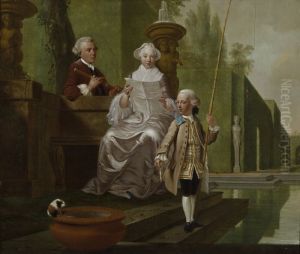 Portret van Cunera van Rijckevorsel (1722-1782), Isaac Hubert (1725-1798) en Isaac Hubert jr (1756-1839)