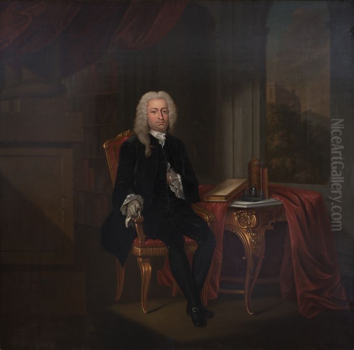 Postuum geschilderd portret van Willem Schepers Oil Painting by Jan Stolker