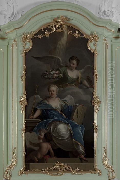 Schoorsteenstuk allegorie, mogelijk op het Ware Geloof Oil Painting by Dionys Van Nijmegen