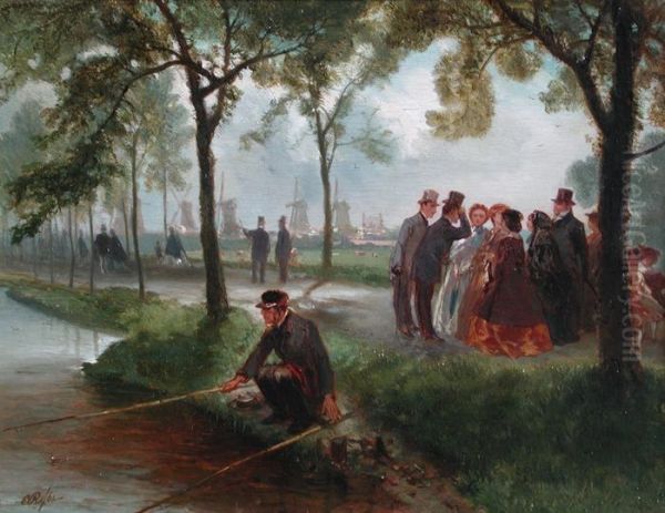De zondagmiddagwandeling Oil Painting by Charles Rochussen
