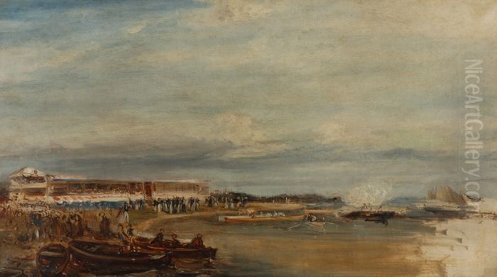 Roeiwedstrijd Koninklijke Nederlandsche Yachtclub te Rotterdam Oil Painting by Charles Rochussen