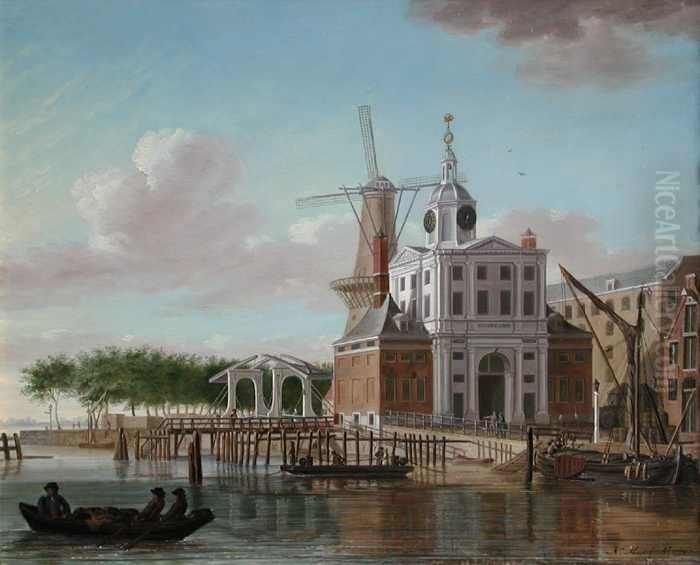 Gezicht op de Wester Nieuwehoofdpoort Oil Painting by Nicolaes Muys