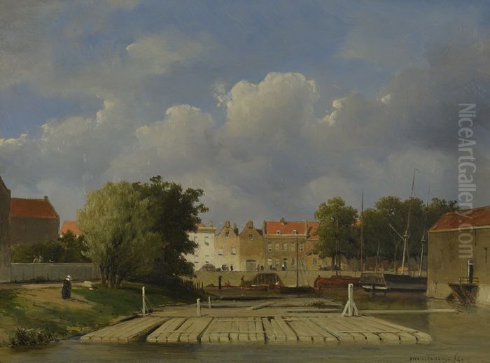 Houtvlotten in de Zalmhaven Oil Painting by Jan Weissenbruch