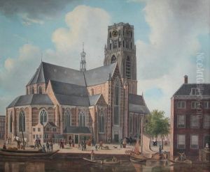 Gezicht op Laurenskerk gezien vanaf de Binnenrotte