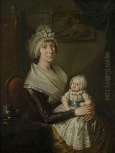 Portret van Geertruy van Claveren (1768-1823) en zoontje Wilhelmus van den Berg (geb. 1794)