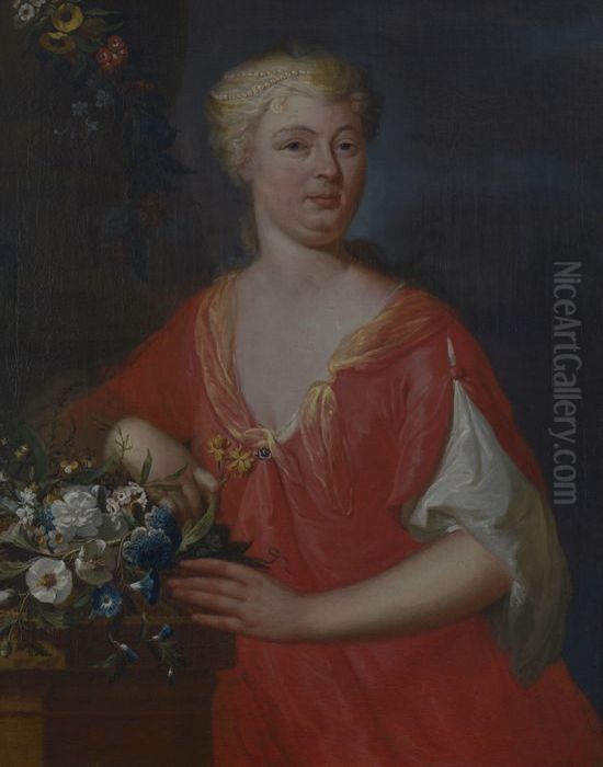 Portret van Sarah Bosch (1707-?) Oil Painting by Dionys Van Nijmegen