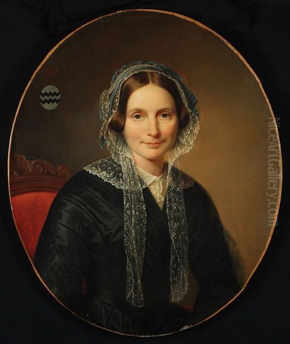 Portret van Henriette Elisabeth Van Reede van Oudtshoorn (1811-1857) Oil Painting by Robert van Eijsden