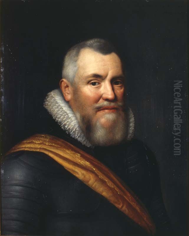 Portret van Willem Lodewijk van Nassau (Us Heit) Oil Painting by Michiel Jansz. van Mierevelt
