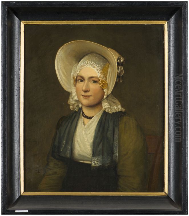 Portret van IJbeltje Dijkstra Oil Painting by Otto De Boer