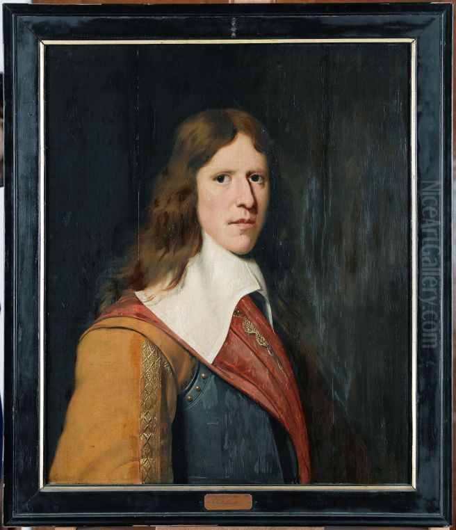 Portrait of an officer from the family Van Sminia Oil Painting by Wybrand de Geest