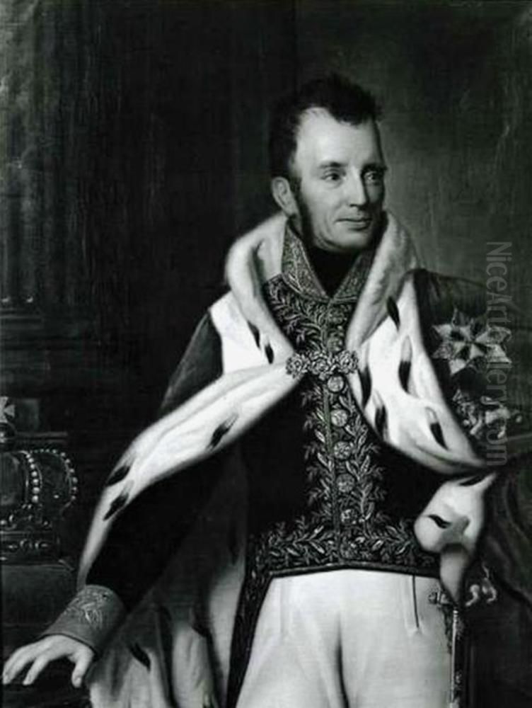 Portraity of King Willem I (1772-1843) Oil Painting by Johan Joeke Gabriel van Wicheren