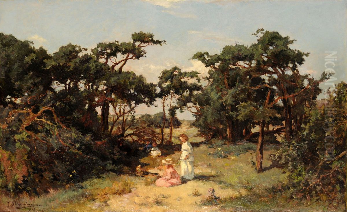 Summer Oil Painting by Johannes Evert Hendrik Akkeringa