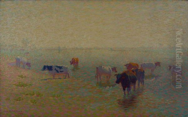 Summer morning at the Rijn nearRhenen Oil Painting by Co Breman