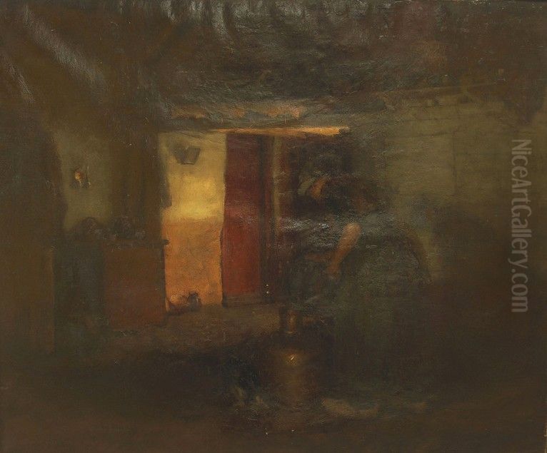 Larens binnenhuis Oil Painting by Henk de Court Onderwater