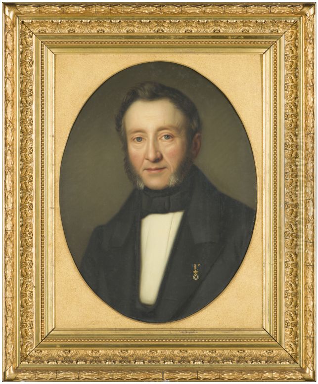 Portret van Mr. Haye van der Kooi Oil Painting by Johan Joeke Gabriel van Wicheren