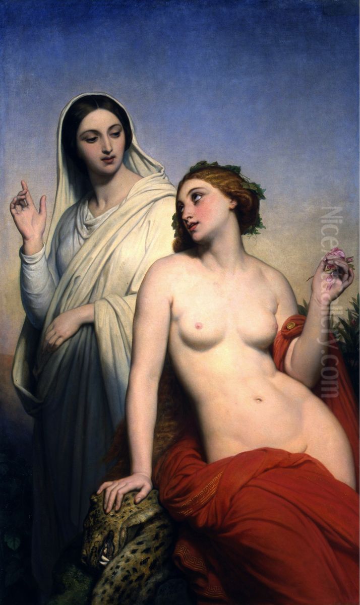 De Hemelse en Aardse Liefde Oil Painting by Ary Scheffer