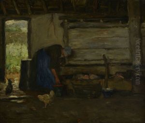 In de schuur