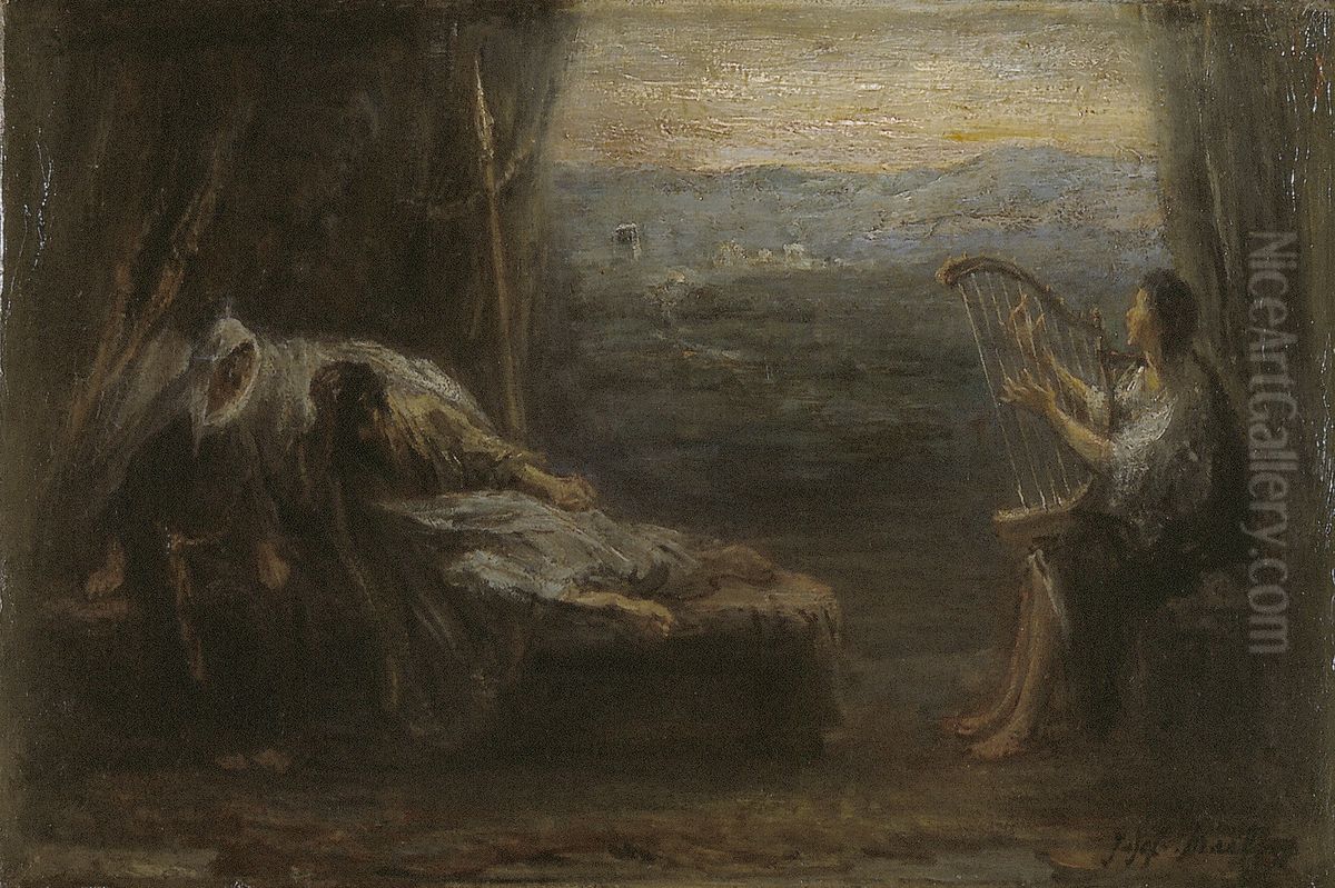 Saul en David Oil Painting by Jozef Israels