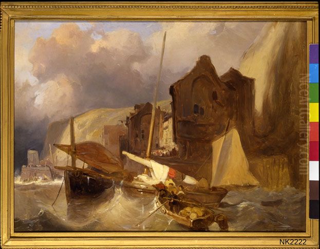 Een havengezicht Oil Painting by Wijnand Nuijen