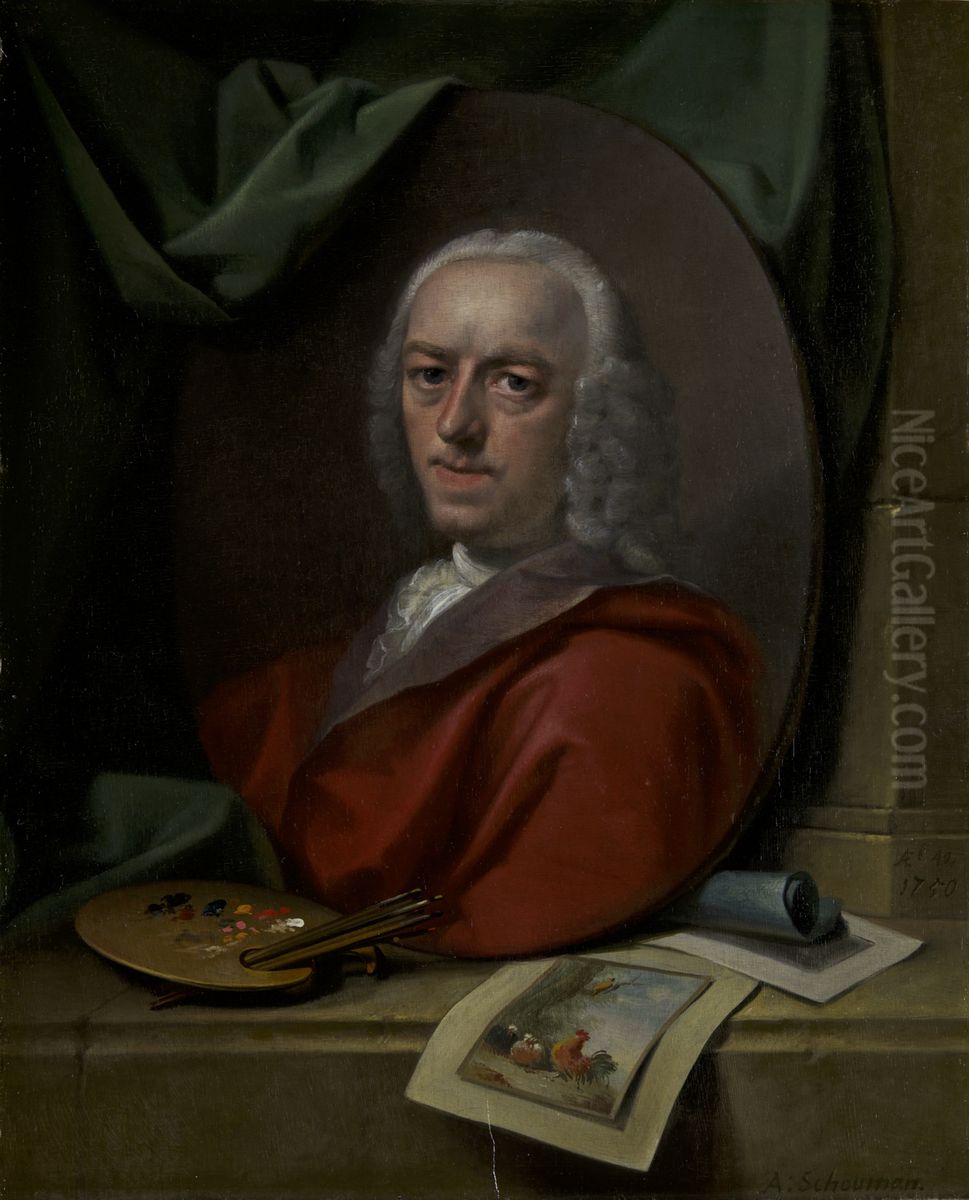 Self portrait Oil Painting by Aert Schouman Self portrait Oil Painting by Aert Schouman