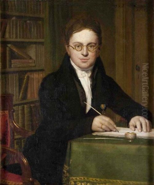 Portret (kniestuk) van mr. Christianus Petrus Eliza Robide van der Aa Oil Painting by Willem Bartel Van Der Kooi