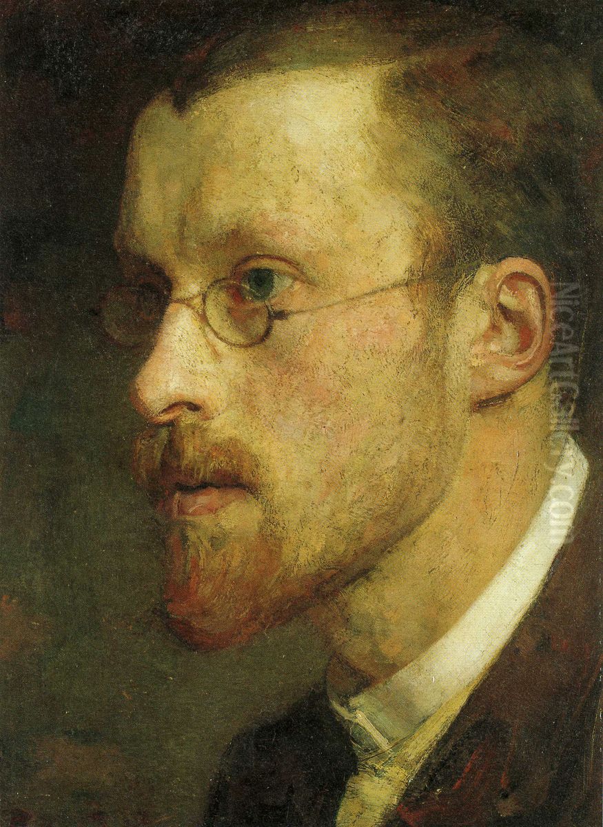 Self-portrait of Jan Pieter Veth (1864-1925) Oil Painting by Jan Veth