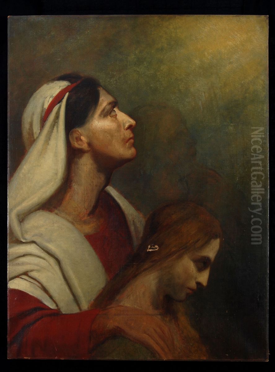 Vrouw met kind Oil Painting by Ary Scheffer