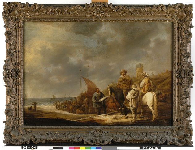 fish-selling an the shore Oil Painting by Benjamin Gerritsz Cuyp