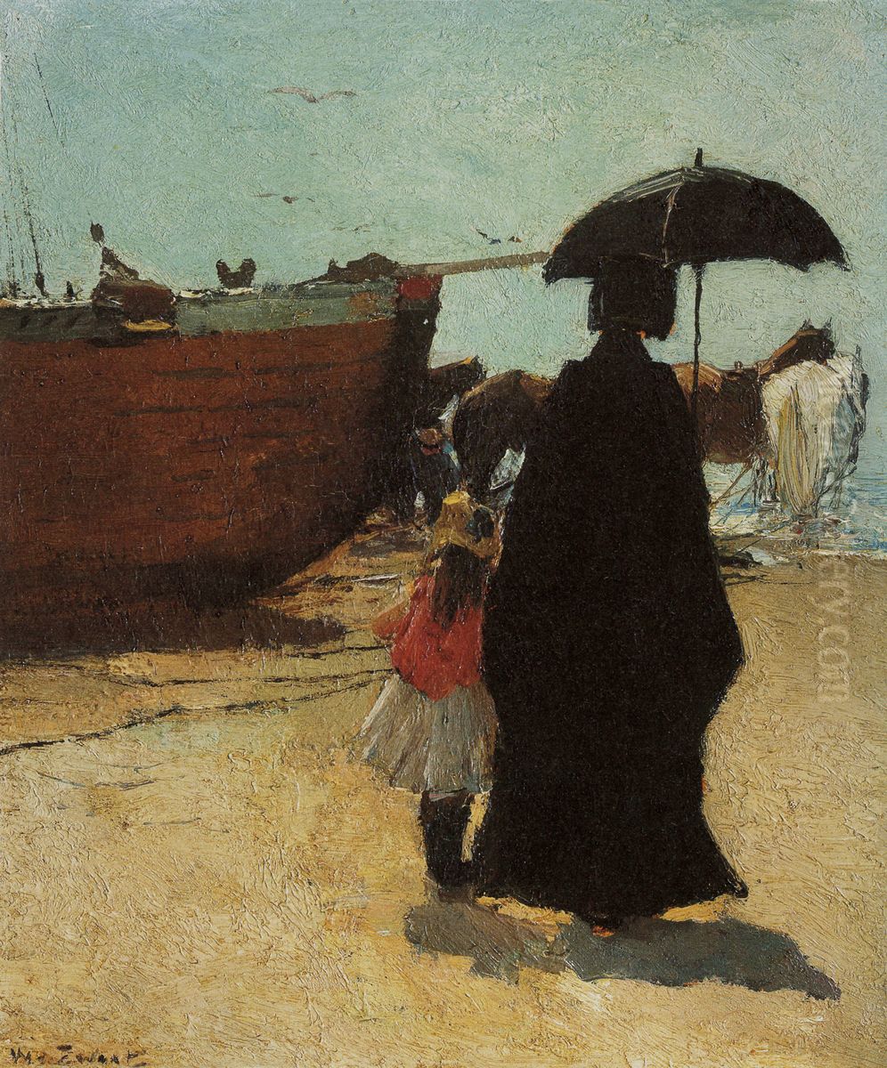 Am Strand Oil Painting by Willem de Zwart
