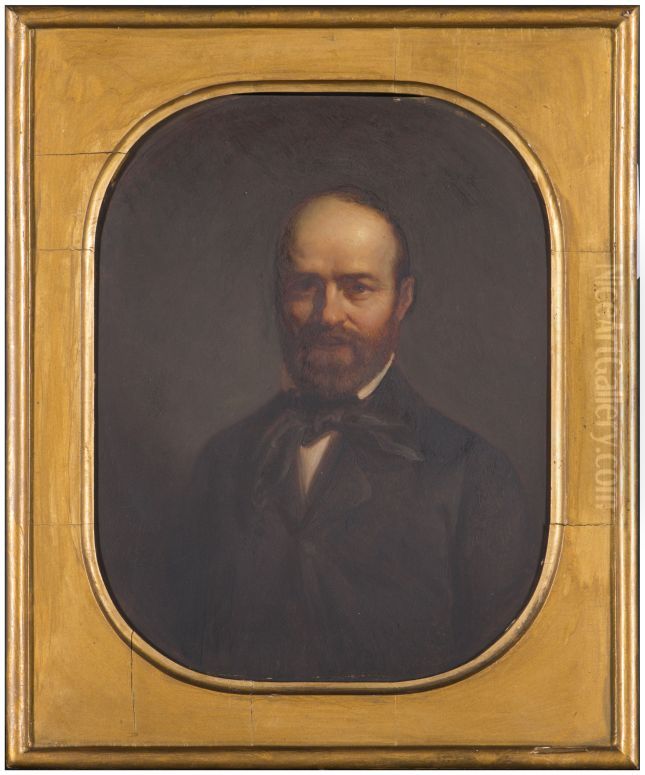 Zelfportret van Jan Joeke Gabriel van Wicheren Oil Painting by Johan Joeke Gabriel van Wicheren