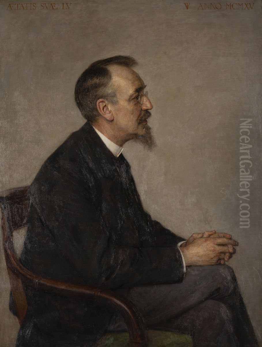 Portrait of Antoon Derkinderen (1859-1925) Oil Painting by Jan Veth