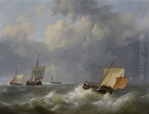 Seascape with sailing ships