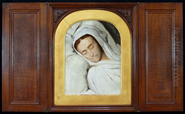 Cornelia Scheffer- Lamme op haar doodsbed Oil Painting by Ary Scheffer