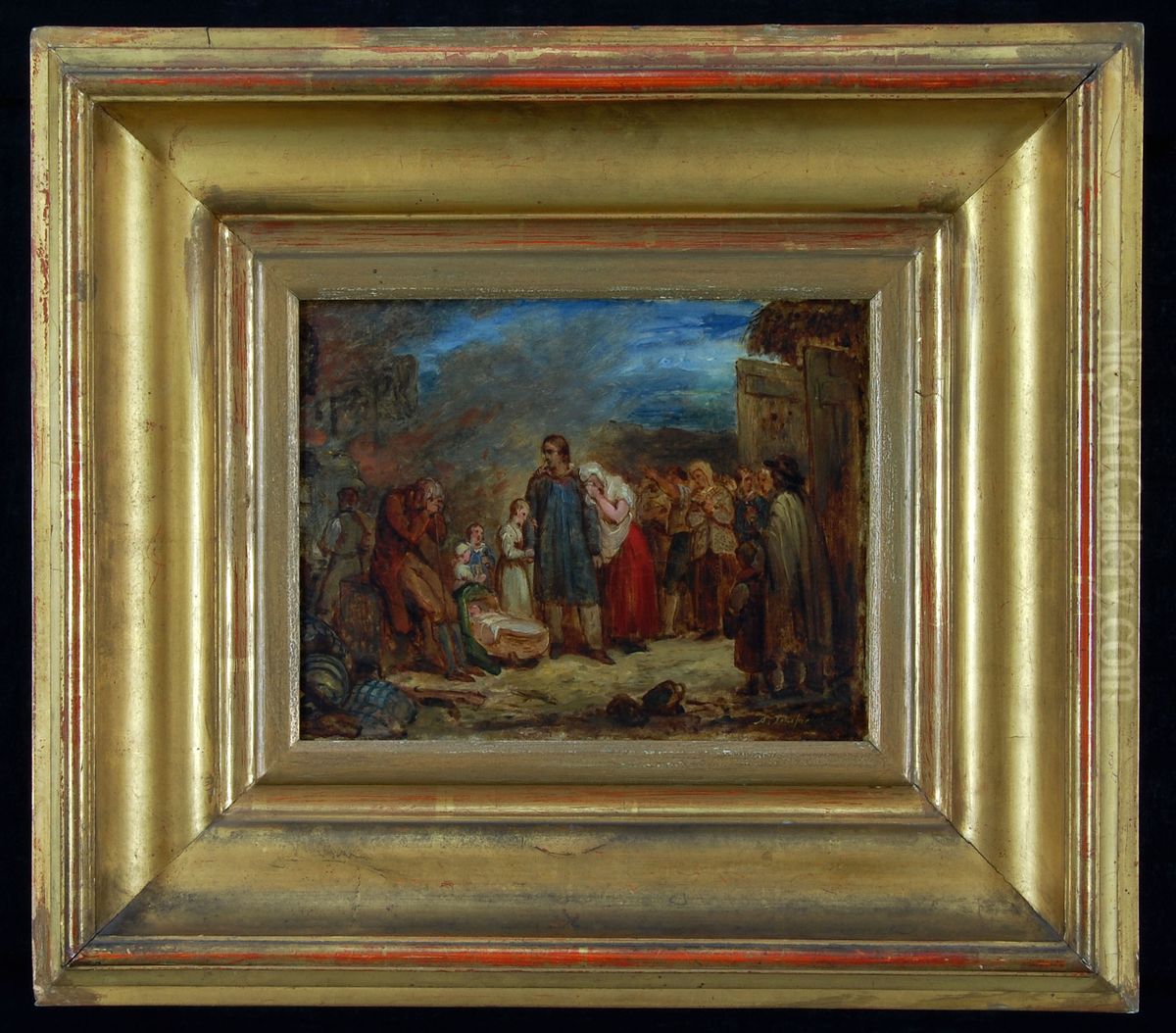 De verbrande hoeve Oil Painting by Ary Scheffer