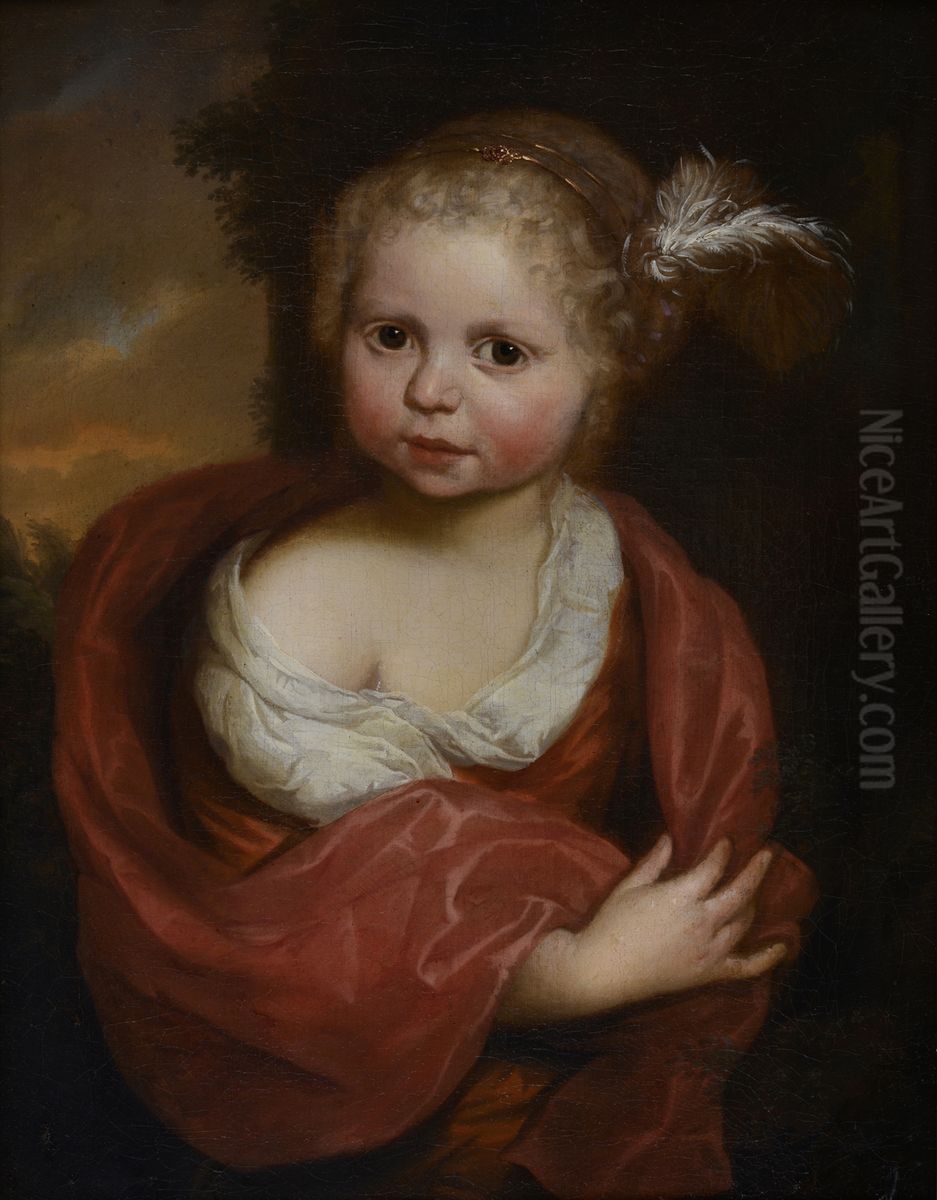 Portrait of a little girl Oil Painting by Arnold Houbraken