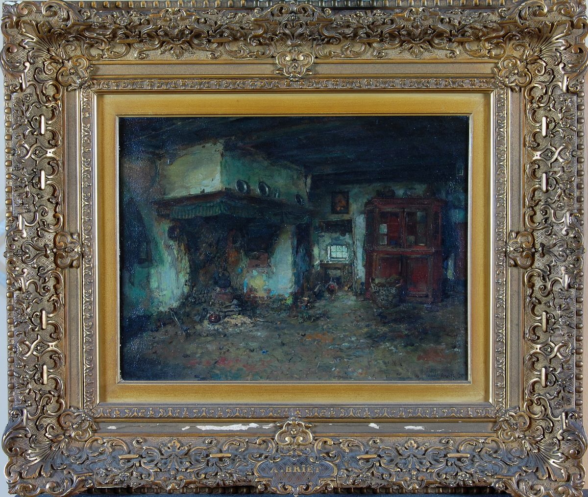 Interieur of a Farmhouse Oil Painting by Arthur Briet
