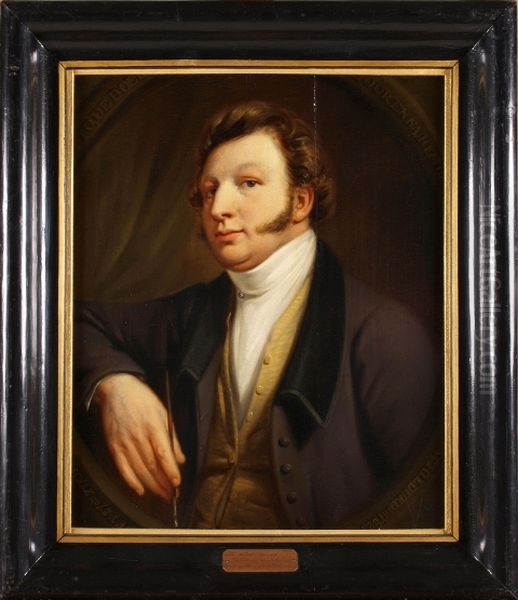 Zelfportret van Otto de Boer Oil Painting by Otto De Boer