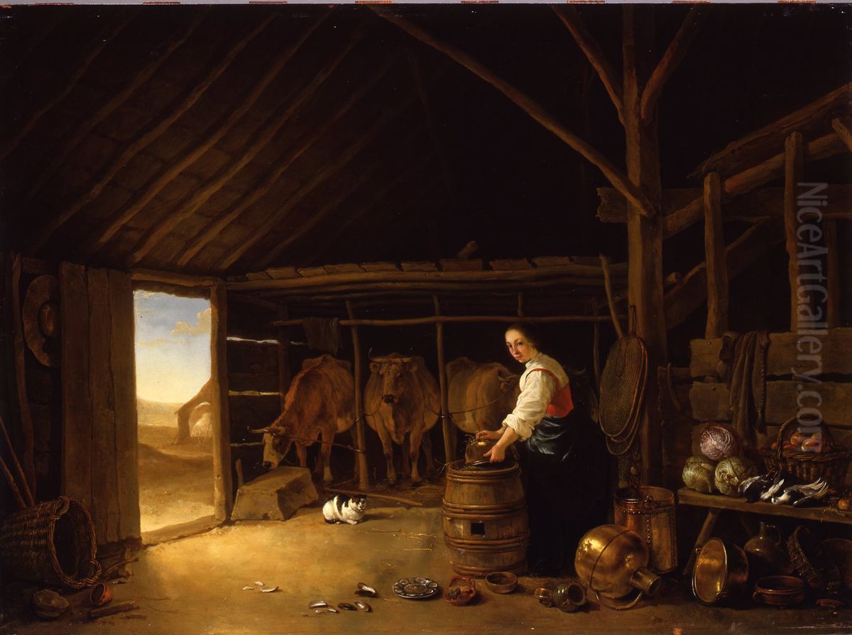 Stalinterieur Oil Painting by Aelbert Cuyp