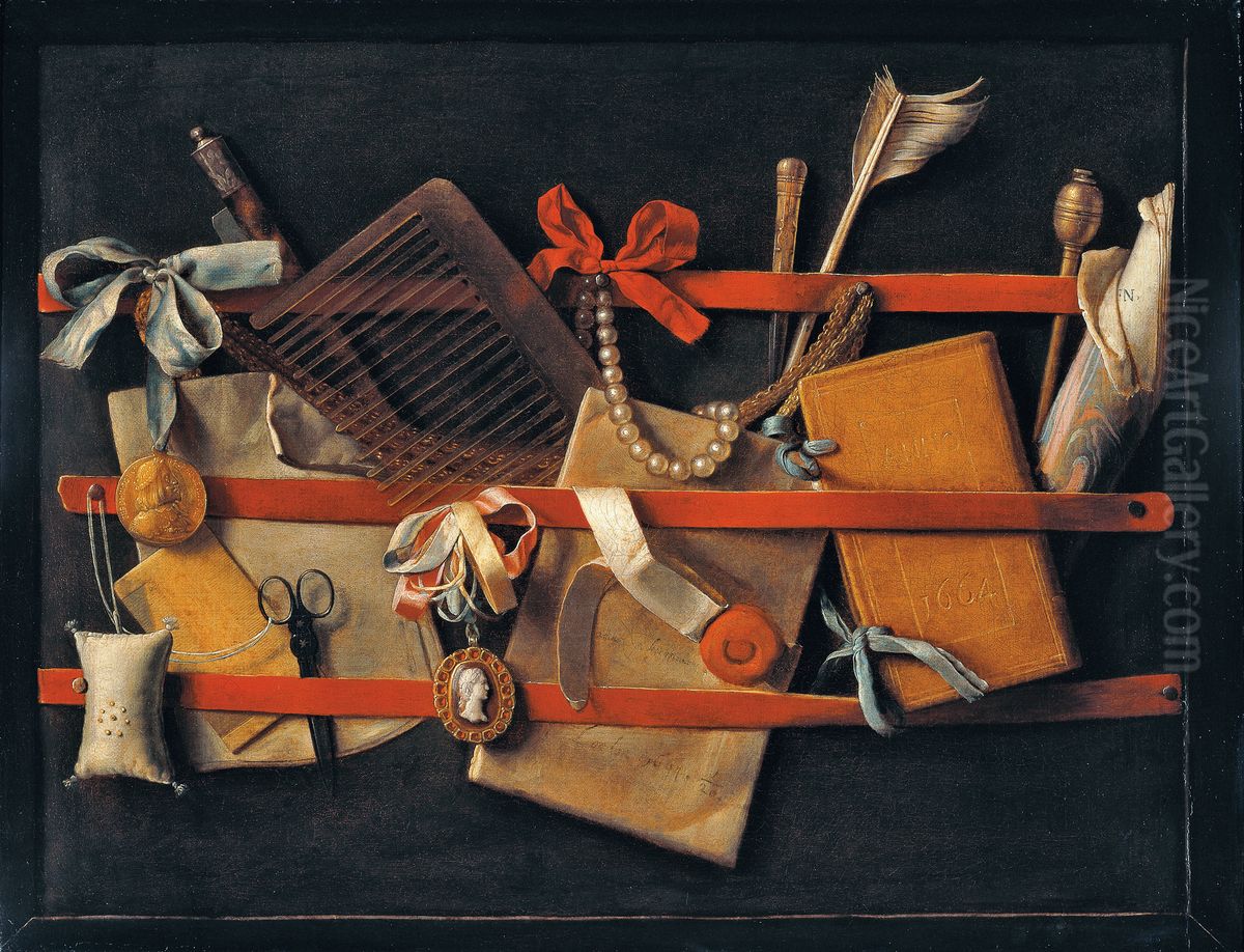 Trompe-l'oeil still-life Oil Painting by Samuel Van Hoogstraten