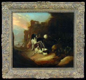 Honden in een landschap