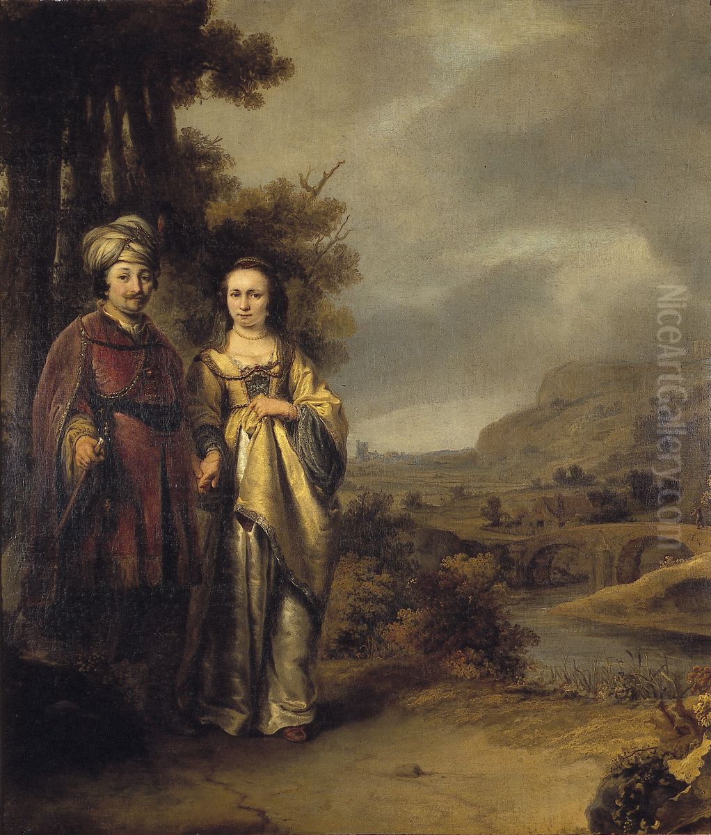 couple in landscape Oil Painting by Ferdinand Bol