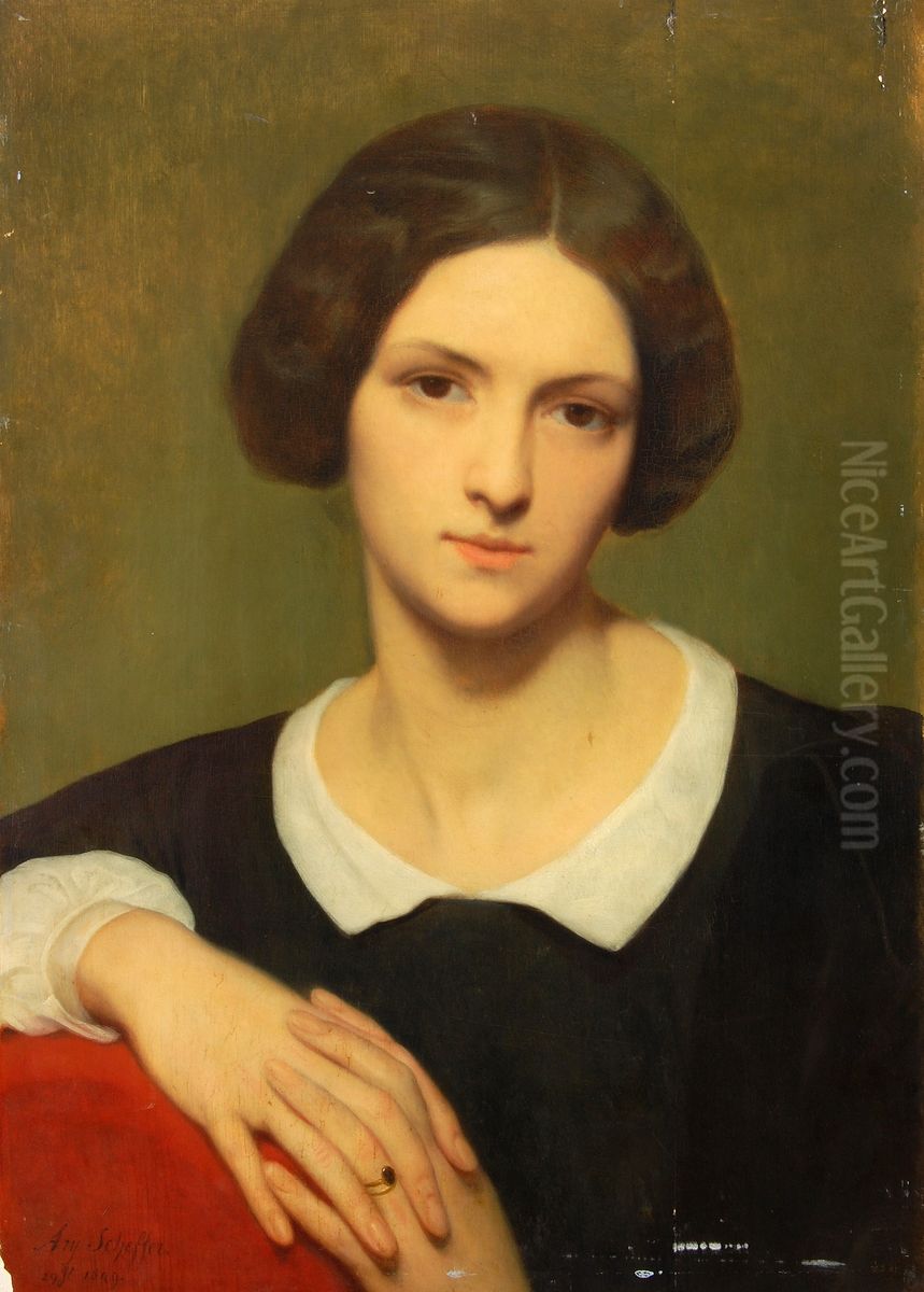 Portrait of Mrs. Cornelia Marjolin, Born Scheffer, at the age of 19 Oil Painting by Ary Scheffer