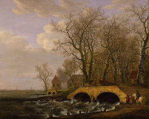 Het lozen van het water uit de op 30 januari 1809 overstroomde Alblasserwaard door de sluizen van Elshout